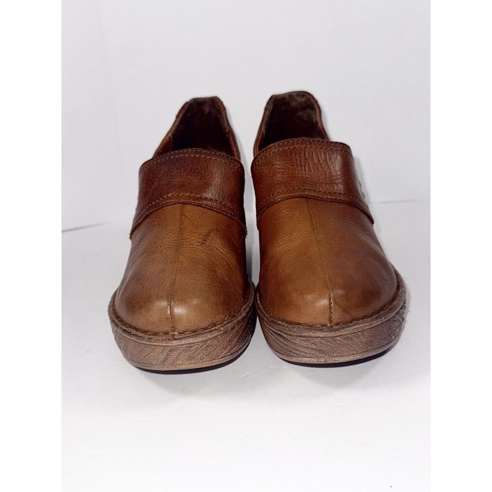 Born Chunky Platform Clogs Block Heels Studded Brown Leather Retro Y2K Western 9 - Picture 6 of 16